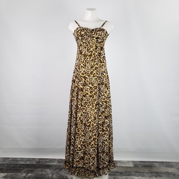 Joy Miss Animal Print Maxi Dress Size S - Picture 1 of 8